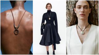 statement pendant necklace winter jewelry trend at Gabriela Hearst, Proenza Schouler, Maria McManus