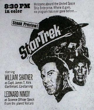 A promotional ad for the original "Star Trek" TV series in 1966.