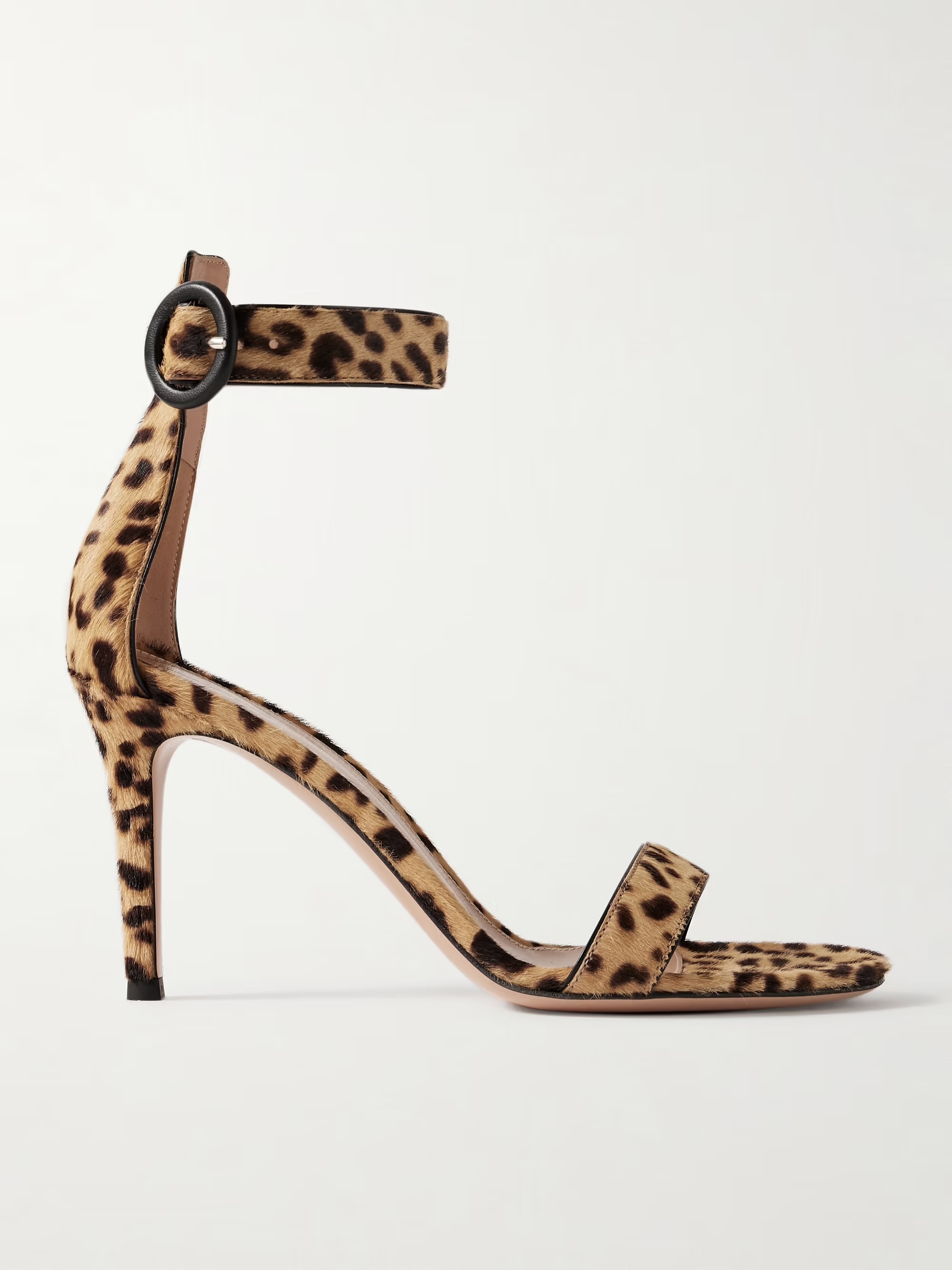 Gianvito Rossi, Portofino 85 Leopard-Print Pony Hair Sandals