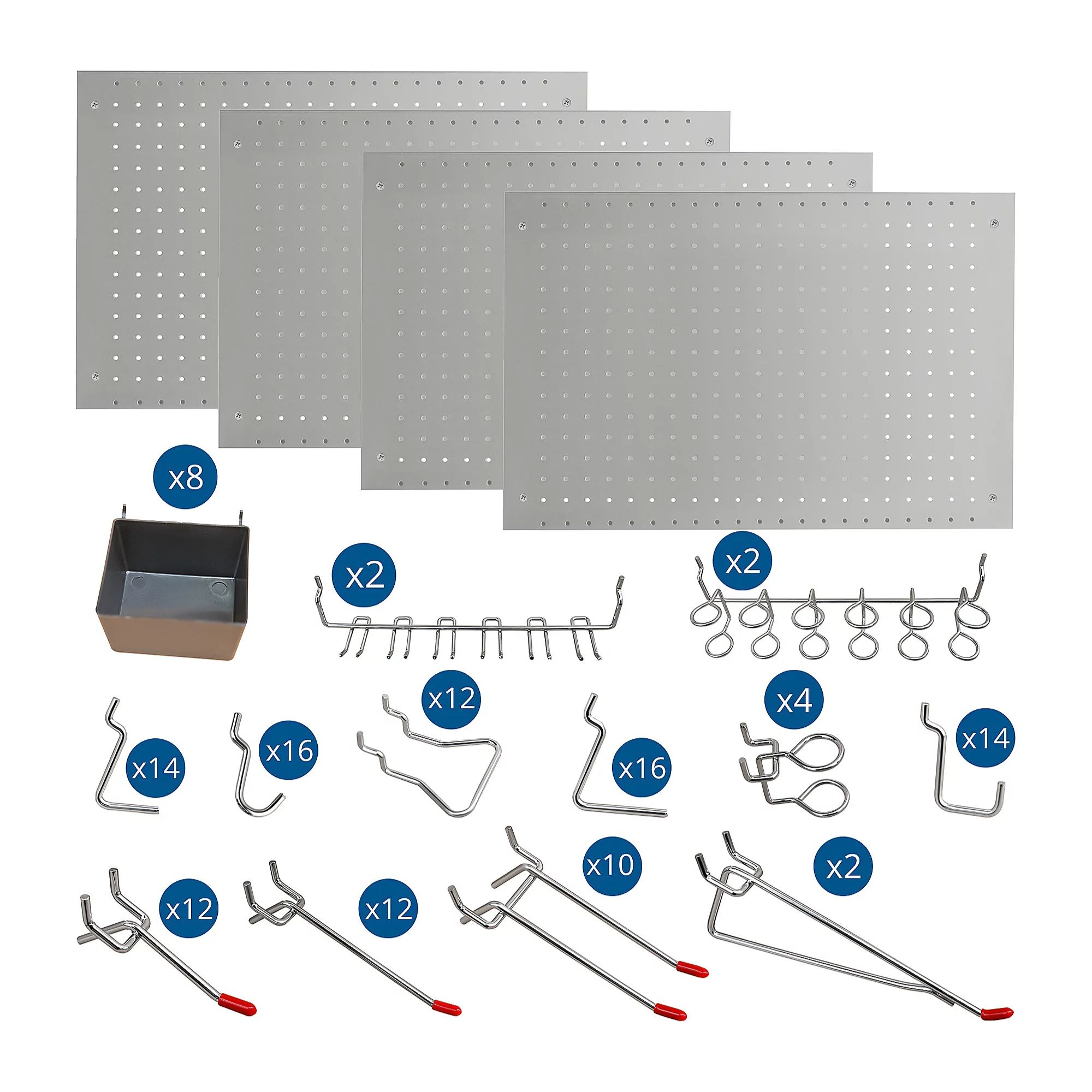 Lugo 128 Pc Pegboard Wall Organizer Kit- 24"x16"