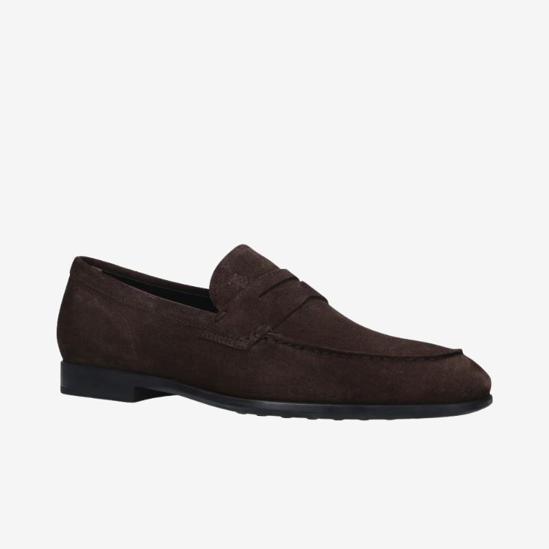Image of brown suede loafers