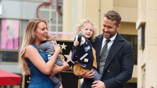 hollywood, ca december 15 actors blake lively l and ryan reynolds pose with their daughters as ryan reynolds is honored with star on the hollywood walk of fame on december 15, 2016 in hollywood, california photo by matt winkelmeyergetty images