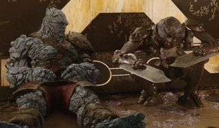 Thor: Ragnarok Korg and Miek resting between battles