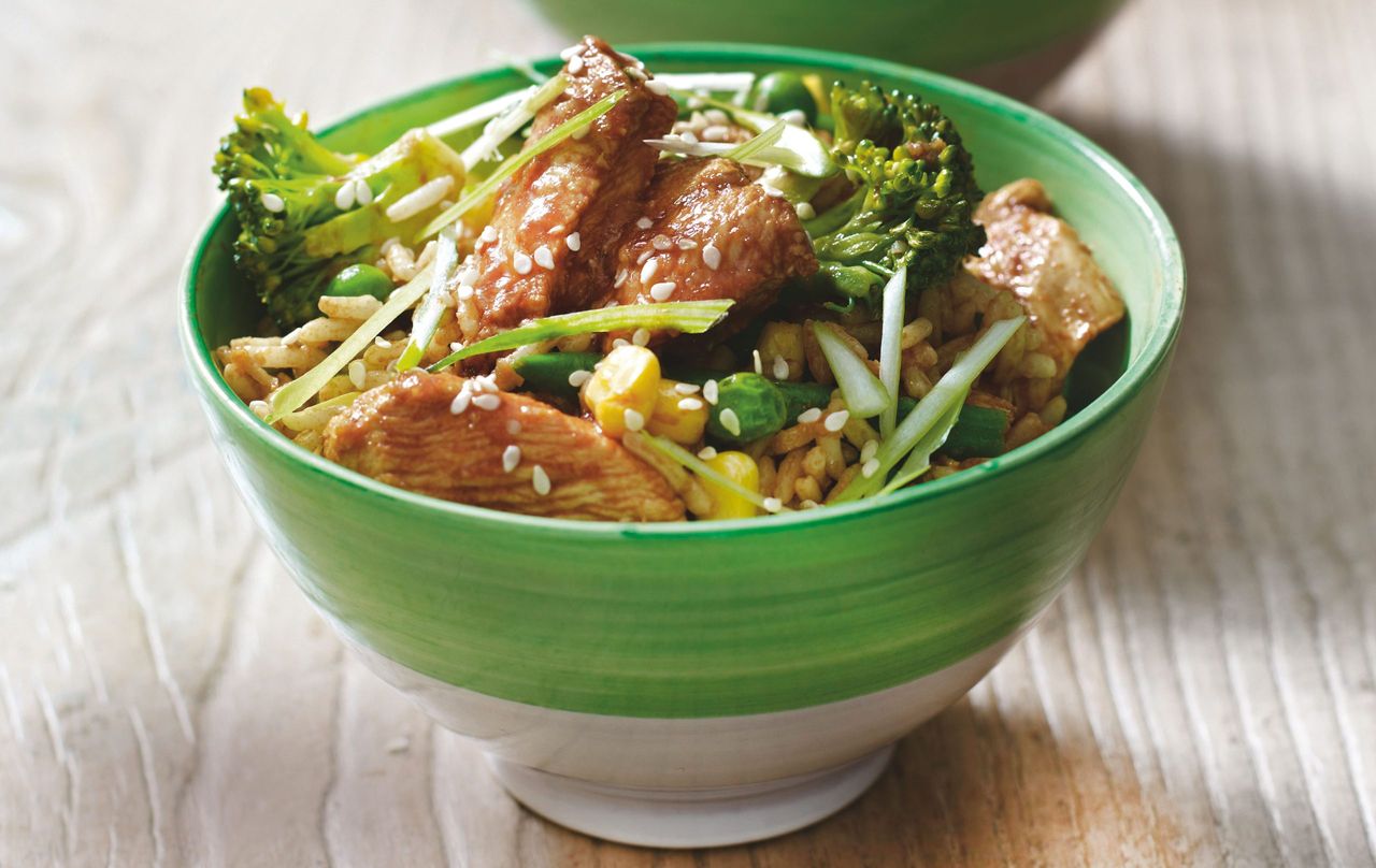 Lemon chicken and rice stir-fry recipe