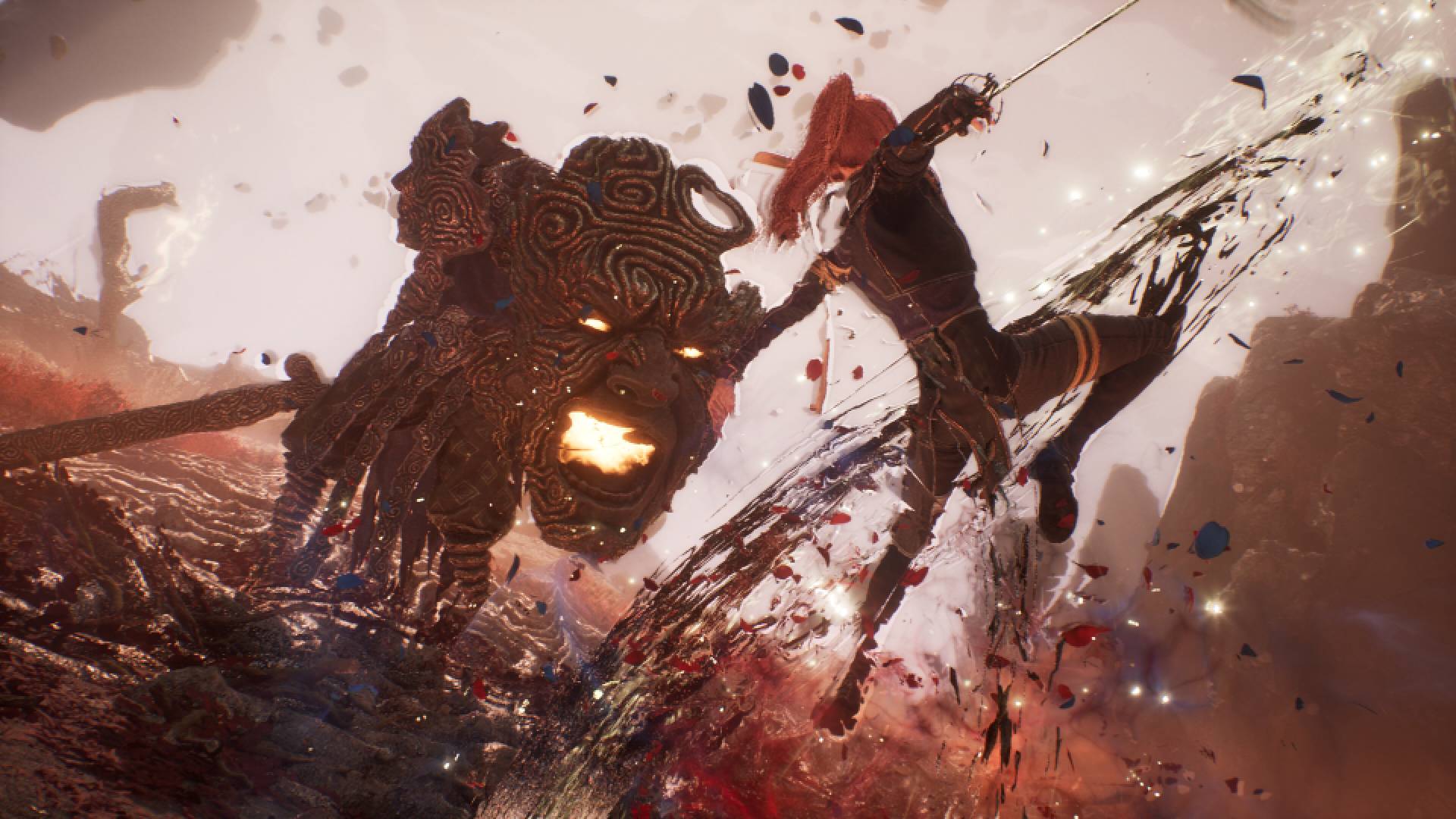 A screenshot from Clair Obscur: Expedition 33 showing Maelle fighting an enemy.
