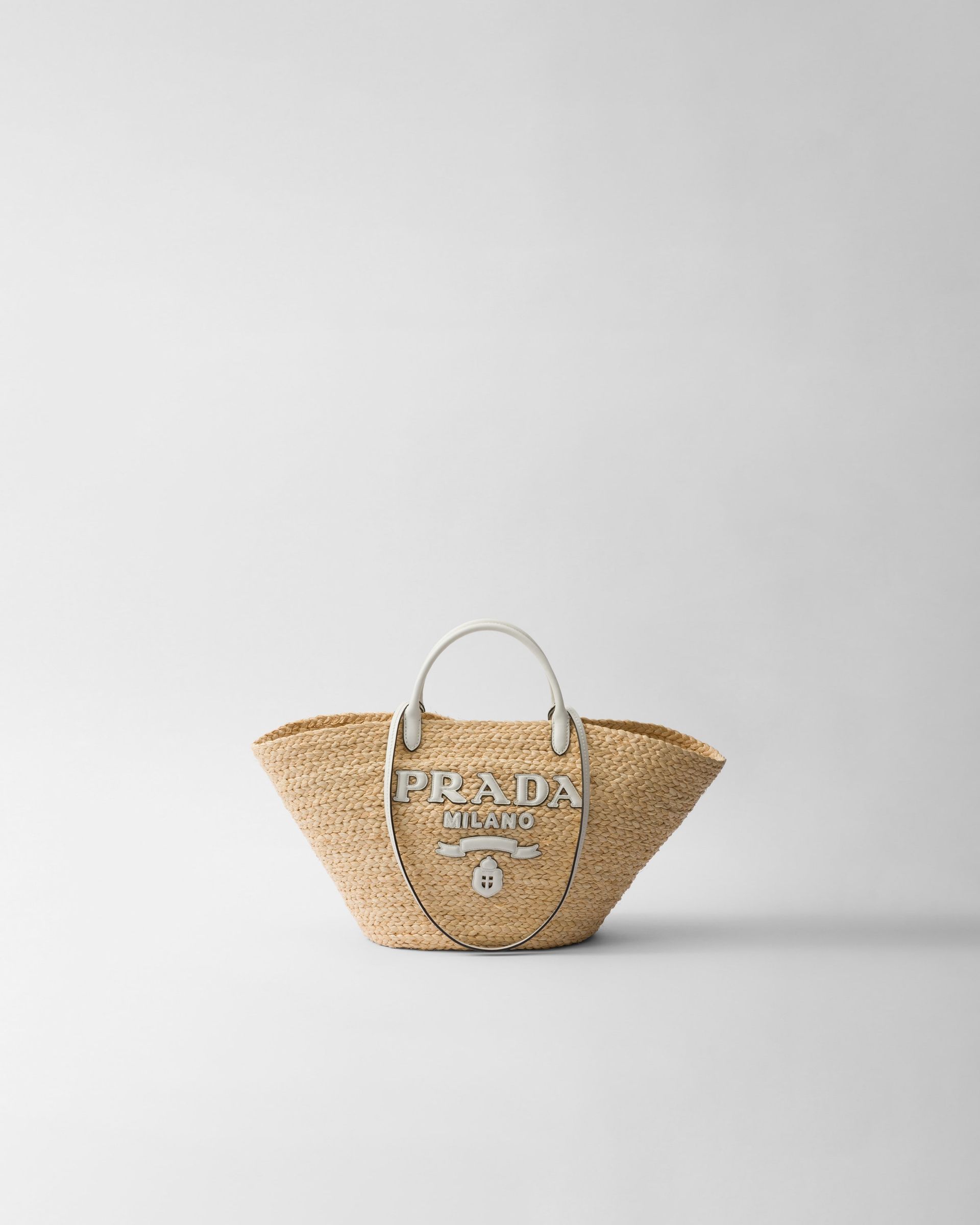 Large Raffia and Leather Shopping Bag