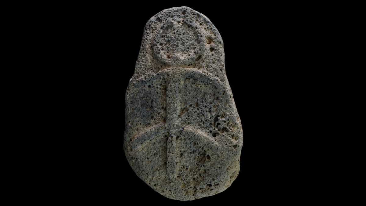 A stone stele to the moon god found in 2019 at a site called et-Tell, north of the Sea of Galilee, which may have been the ancient capital of the kingdom of Geshur.