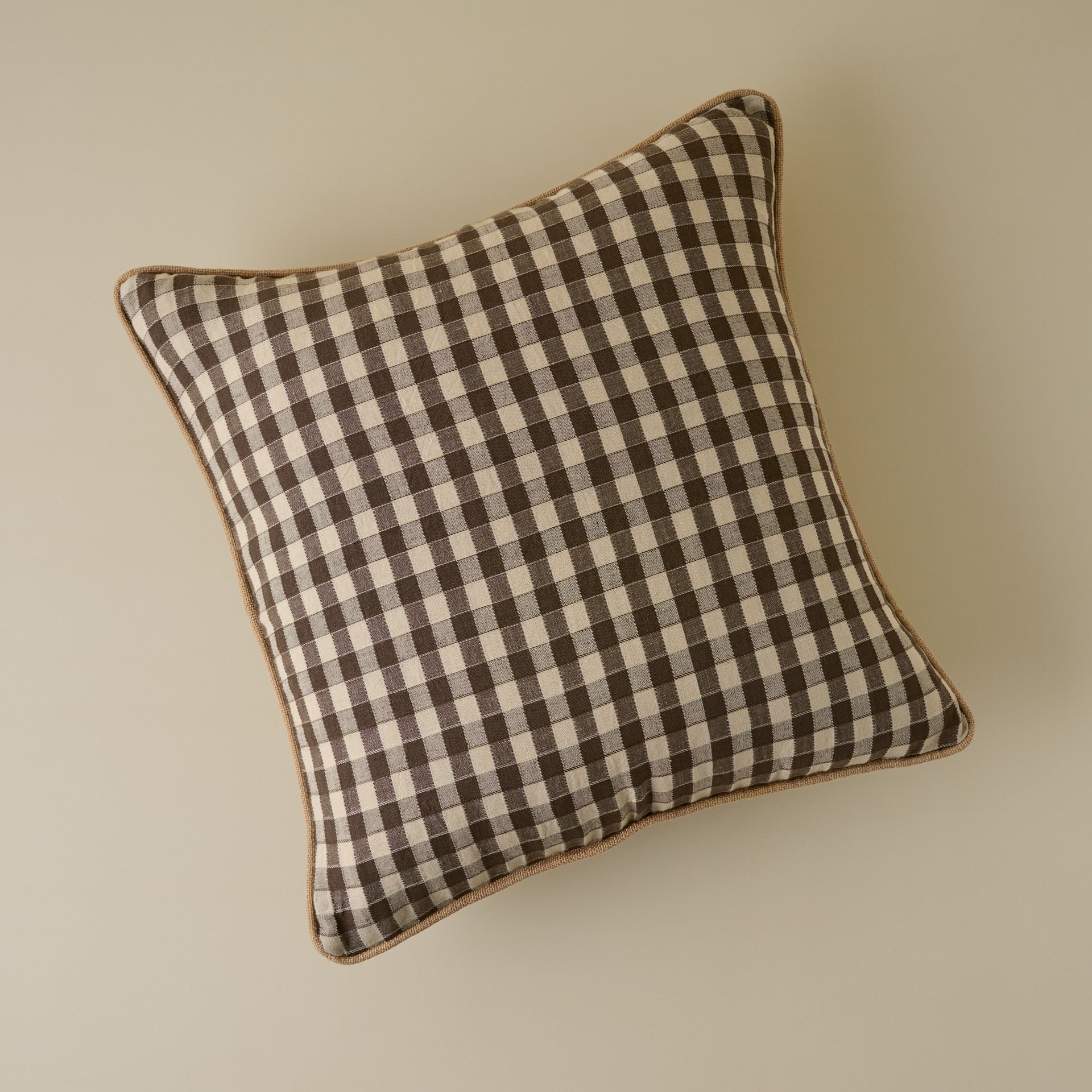 Gingham Large Pillow - Desert Palm