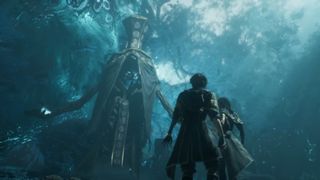 Trailer screenshot of Gustave and Luna facing off against a monster in Clair Obscur: Expedition 33.