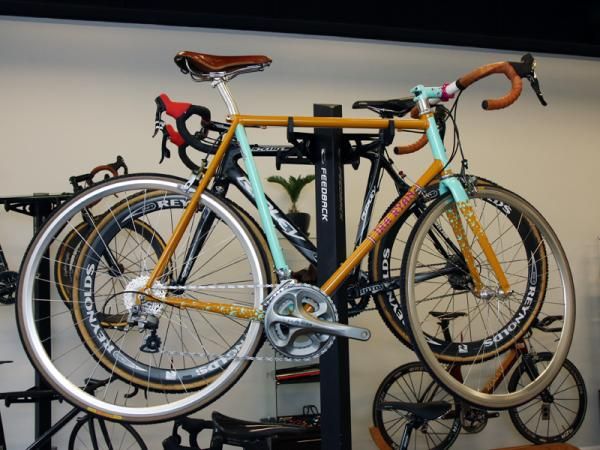 This Ira Ryan lugged steel road bike (with Shimano Ultegra!) may seem like an oddball among the sea of carbon fiber but the gallery will also be used as a showcase for local builders.