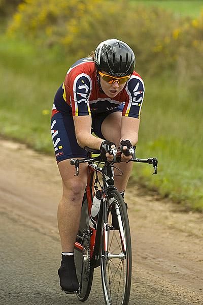 Carly Light from South Australia on her way to a gold medal in the women's Victorian Open Road Time Trial Championship.