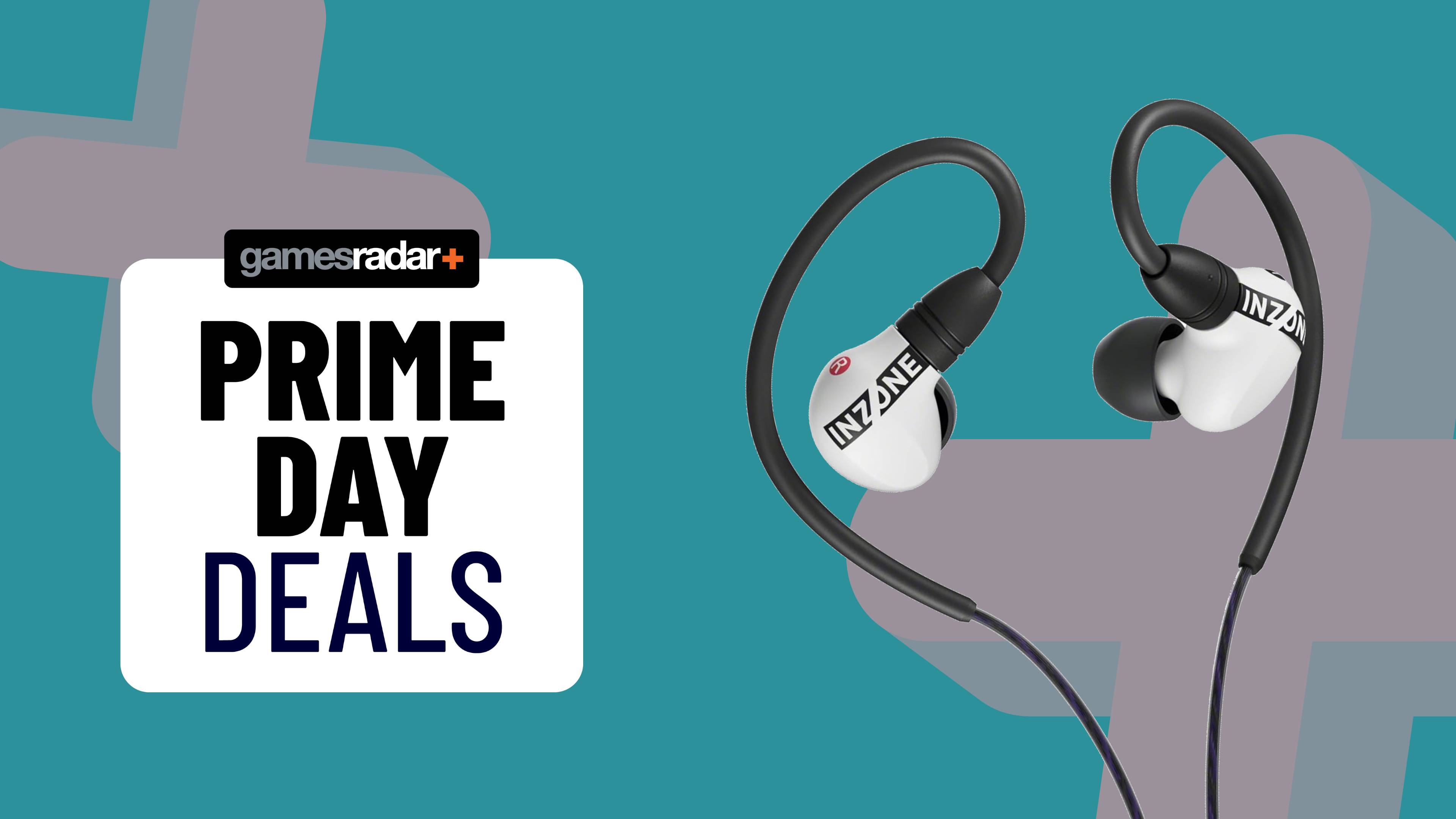 A sign saying 'Prime Day Deals' next to the Sony Inzone E9 earbuds.