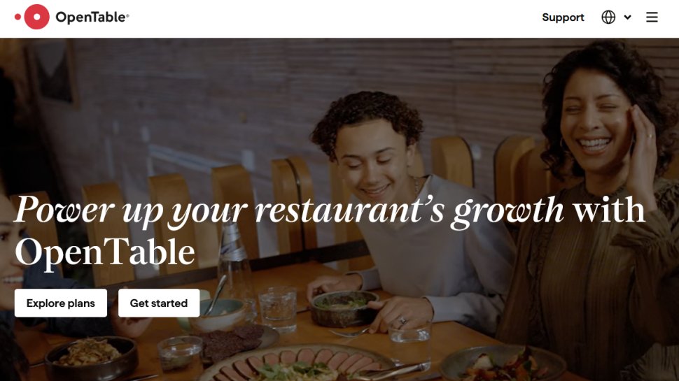 OpenTable website screenshot (August 2025).