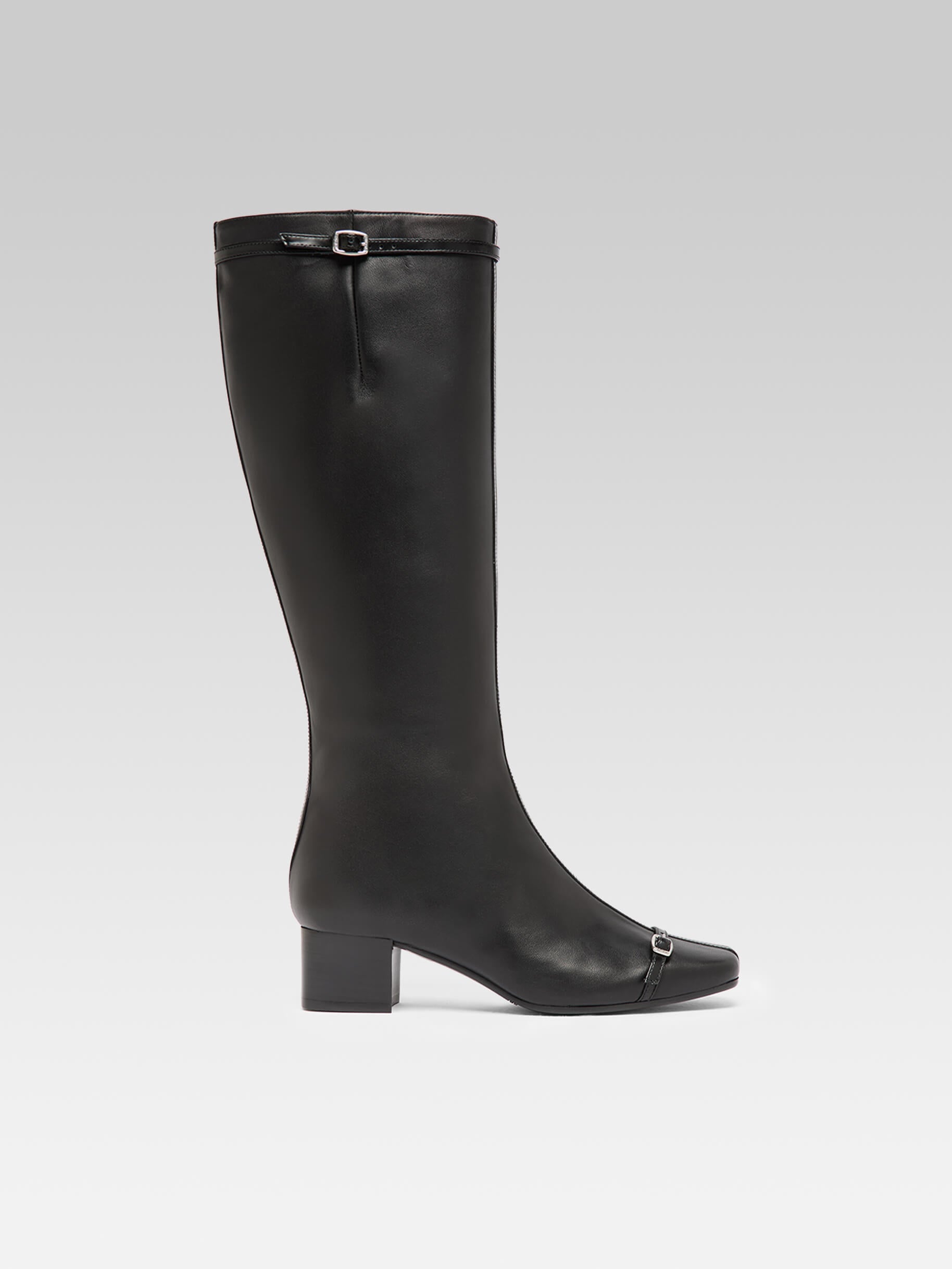 Starter - Black Leather Boots With Straps