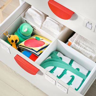 drawer compartments baby clothes storage
