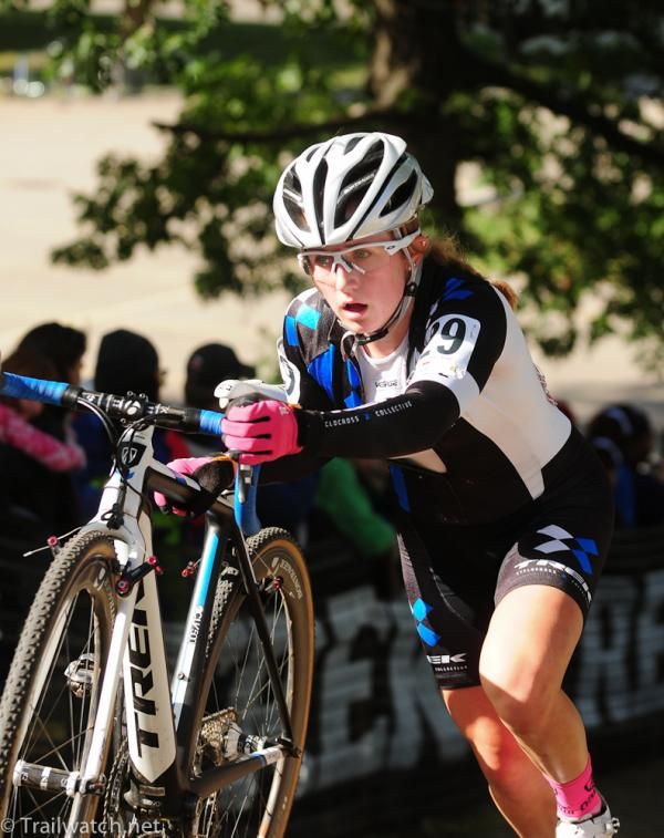 Young Ellen Noble (Trek Cyclocross Collective) racing in the top fifteen