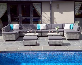 bridgman sofa set near pool