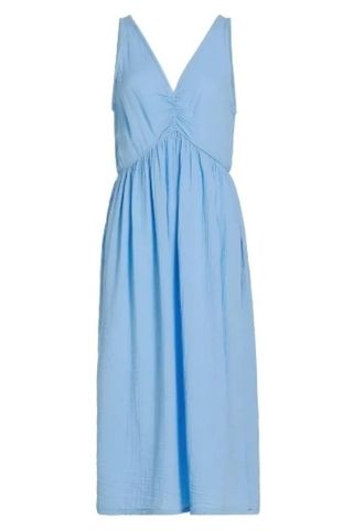 Faedra Cotton V-Neck Midi-Dress