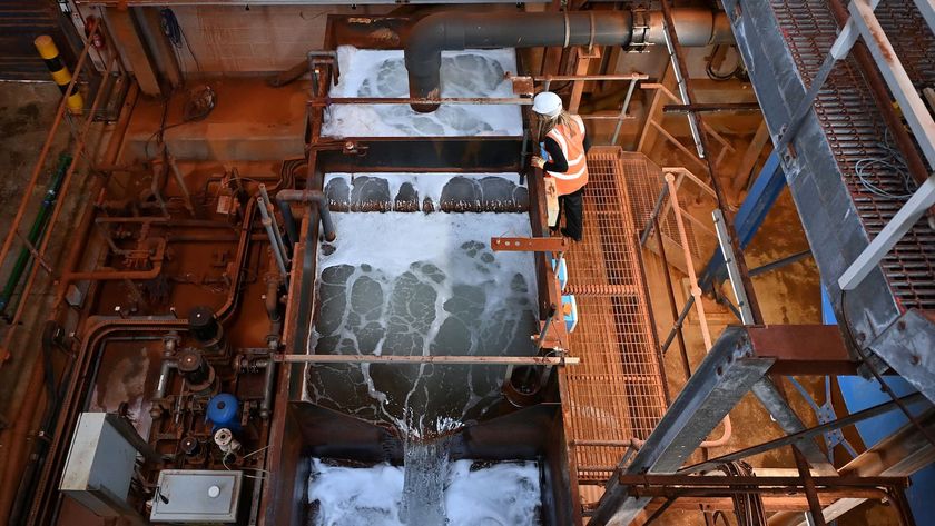 Manager for mine energy at the UK Coal Authority industry body, Charlotte Adams looks at the water drawn from the former pit at the Dawdon Mine water treatment scheme in Seaham