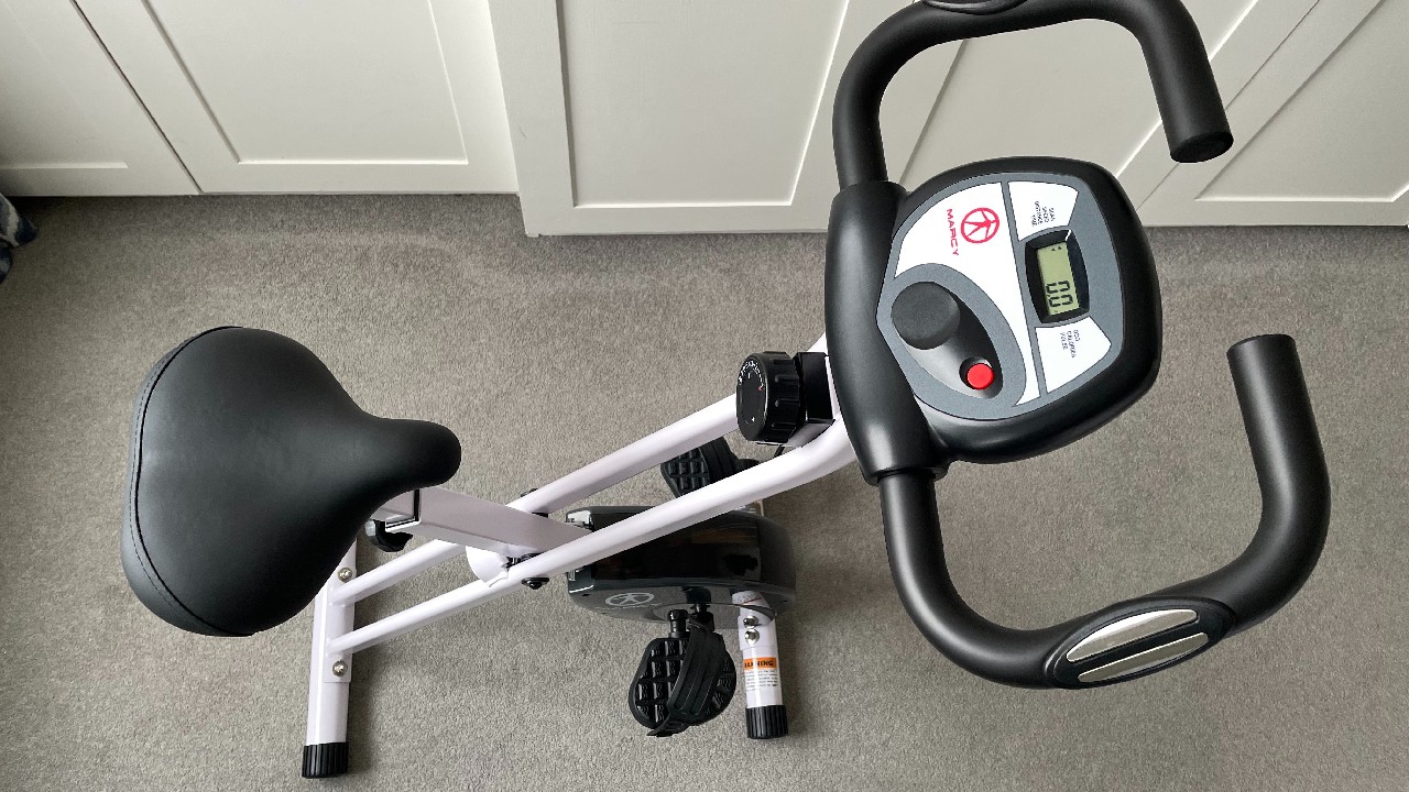 Marcy Foldable Exercise Bike from above