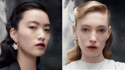 model with stained lip backstage at the Dior Women’s Fall 2024 Women’s Show