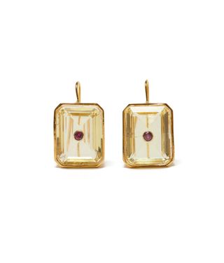 Tile Earrings in Citrine