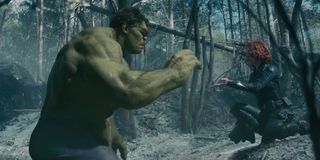 Hulk and Black Widow in Avengers: Age of Ultron