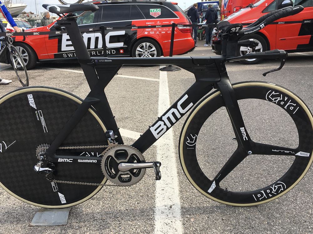 The bike features the same wheels that caused the stage one calamity for Team Sky