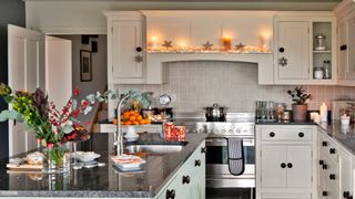 Kitchen with christmas decorating ideas