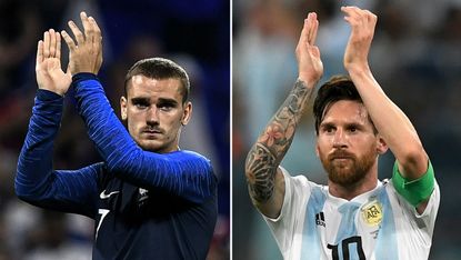 World Cup round of 16 France vs. Argentina Antoine Griezmann Lionel Messi