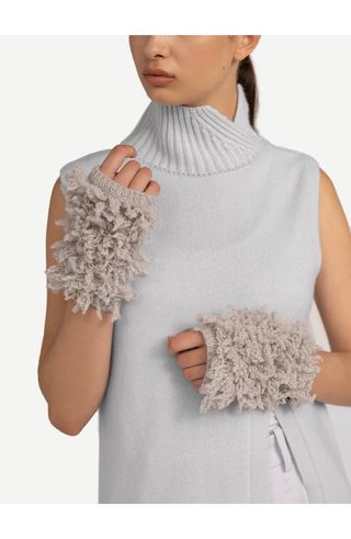 Loop-Stitch Cashmere Fingerless Gloves