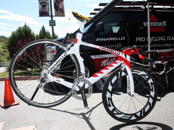 Bissell used Pinarello's striking Graal time trial machines for the prologue of the USA Pro Cycling Challenge.