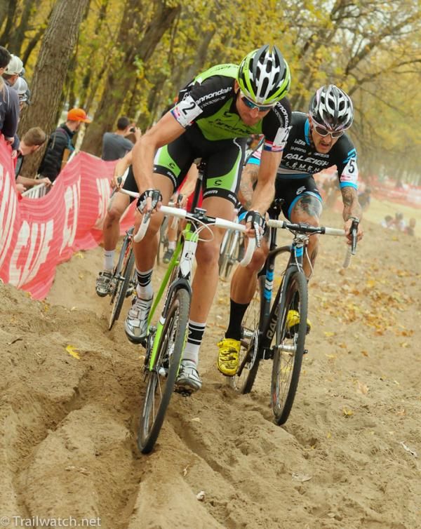 Ryan Trebon (Cannondale) trying to hold of Berden