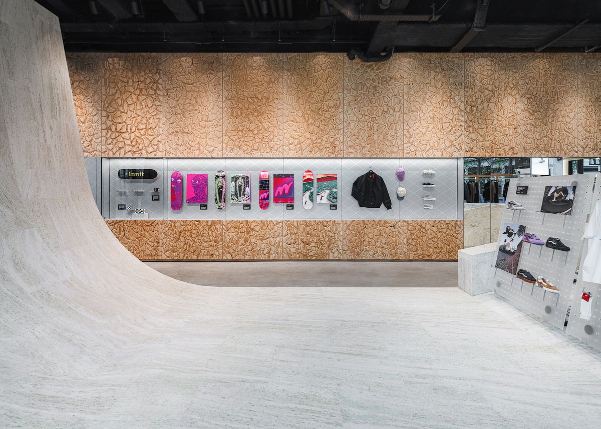 Vans’ West End store turns skatepark, with a 200 sq m travertine ramp