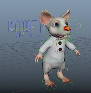 a screenshot of a mouse character being animated on a PC