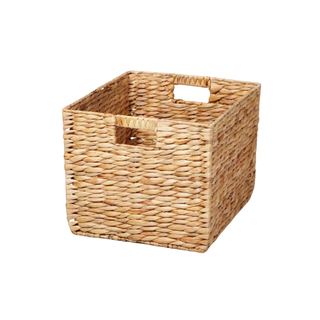 A woven cube basket