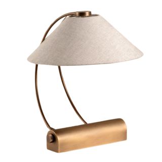 lightsandlamps.com, Deska - Aged Brass and Linen Task Lamp