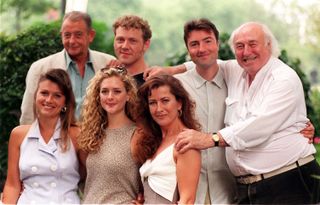 Derek Fowlds with the rest of the Heartbeat cast in 1996