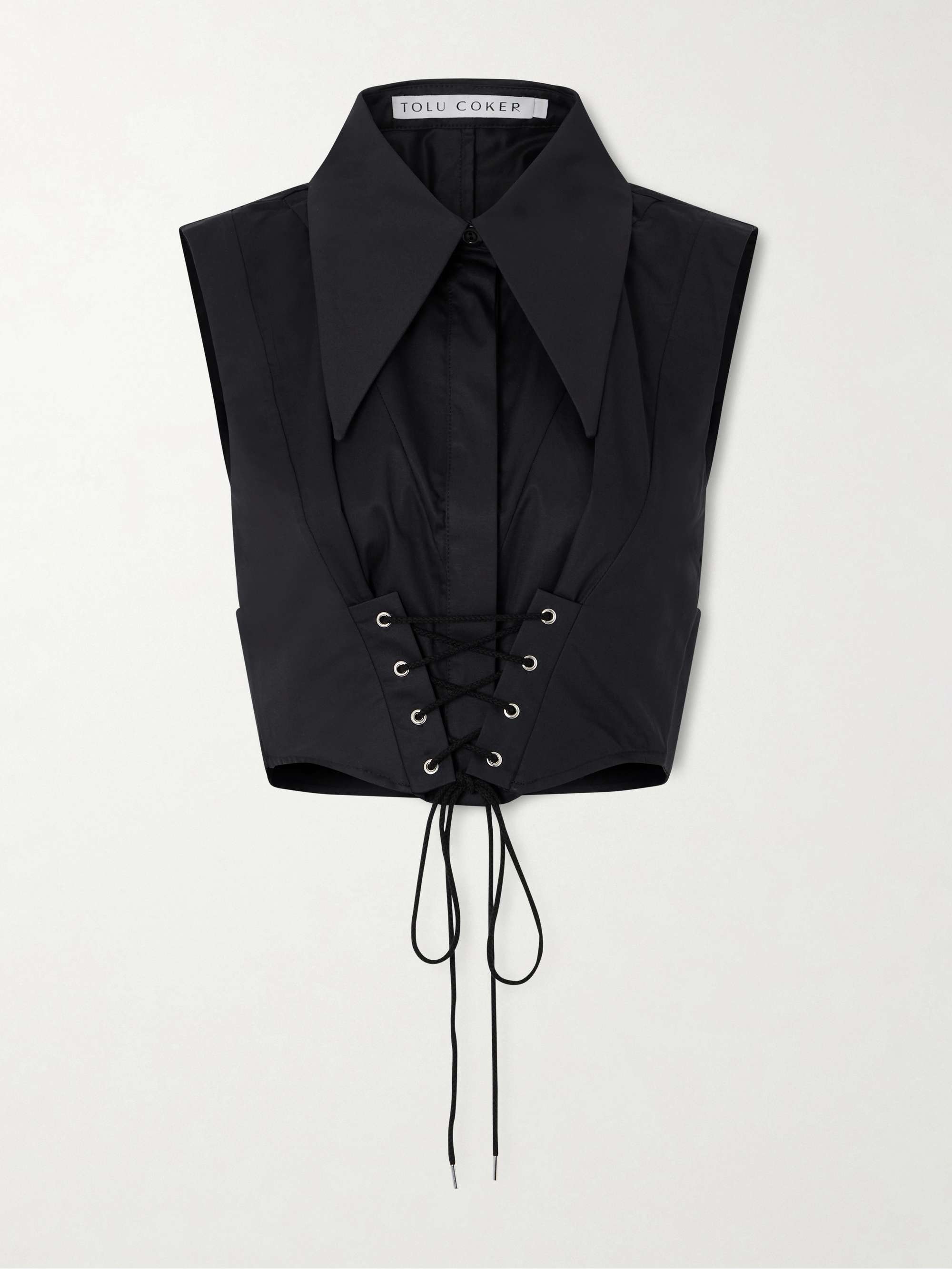 Cotton-Sateen Corset Top