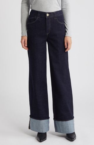 'Ab'solution Skyrise Cuffed Wide Leg Jeans