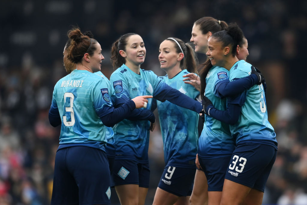 LONDON, ENGLAND - JANUARY 12: London City Lionesses pose for a team photograph prior to The Adobe Women's FA Cup Fourth Round match between Fulham and London City Lionesses at Craven Cottage on January 12, 2025 in London, England. (Photo by Alex Broadway - The FA/The FA via Getty Images)