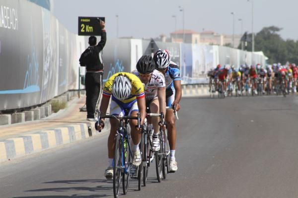 A Thai rider leads the initial three man escape