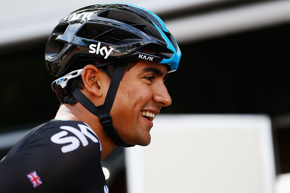 Alex Peters (Team Sky) smiles ahead of the RideLondon start