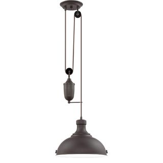 industrial style light on pulley