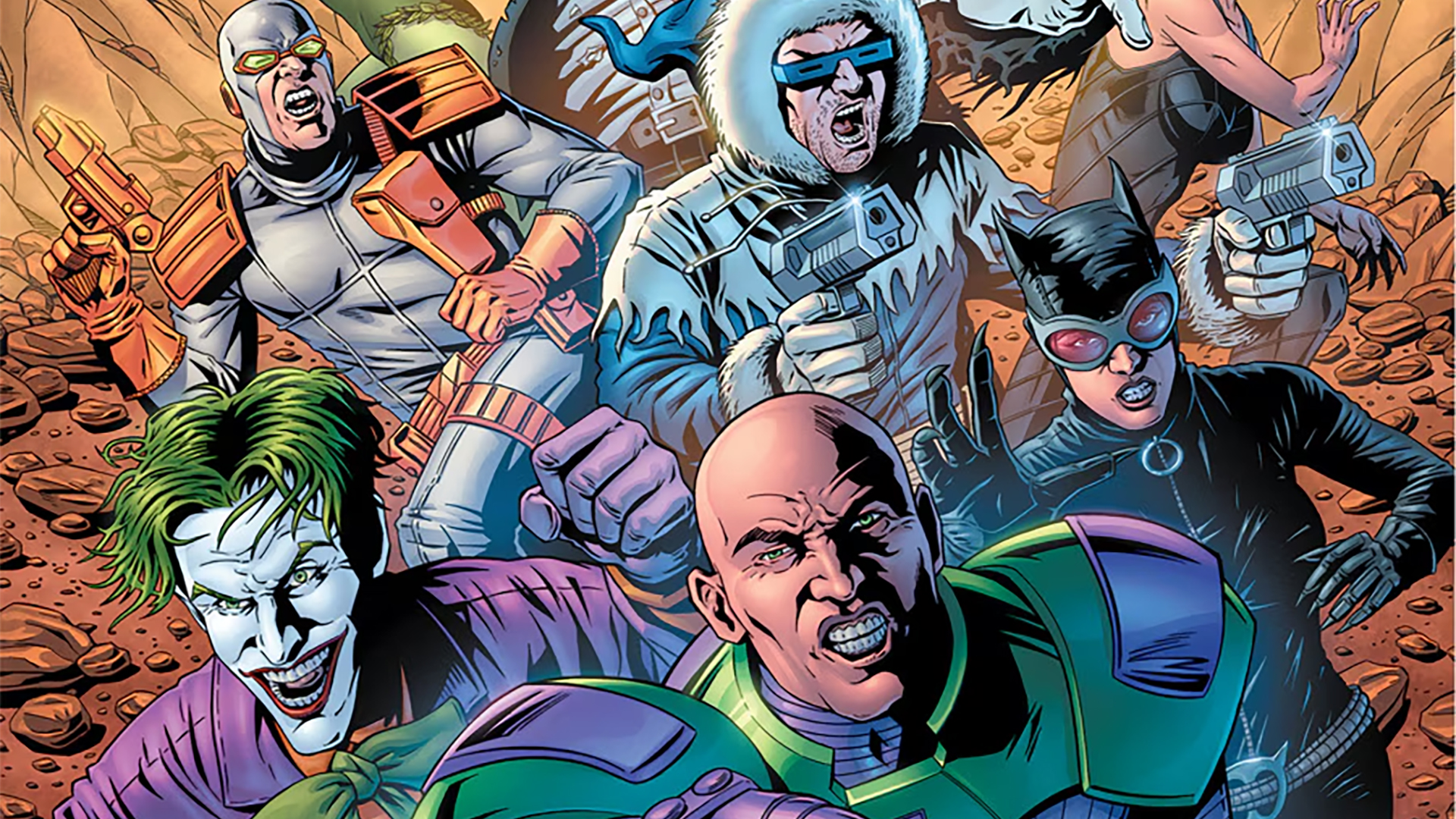 Lex Luthor, Joker, Catwoman, Captain Cold, and Heatwave on the cover of Salvation Run #1