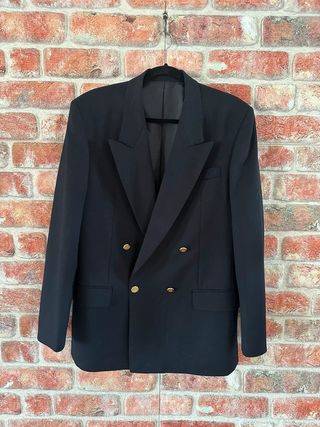 Navy Vintage Wool Blazer