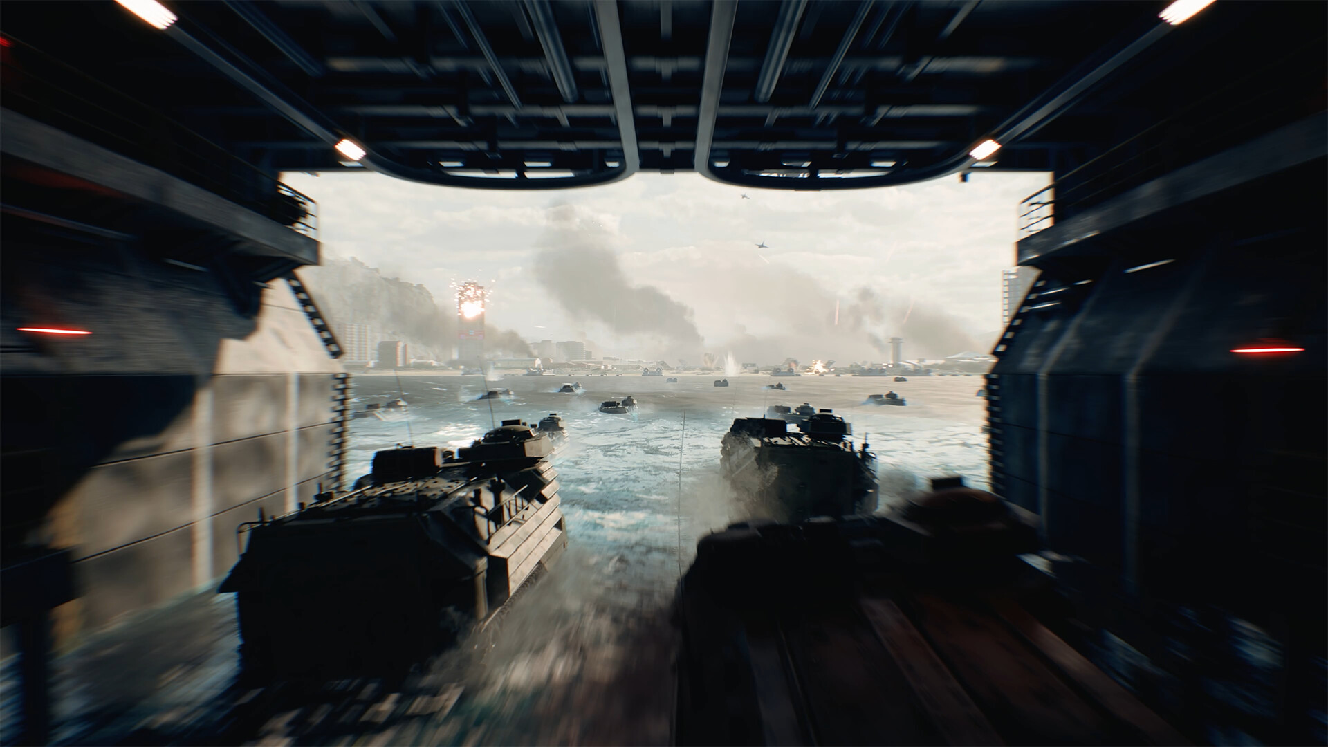 IFVs embark for an amphibious assault in Battlefield 6.
