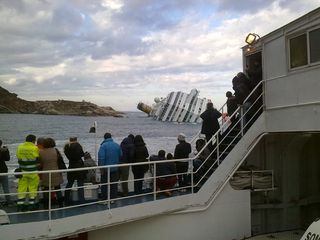 The sinking cruise ship Costa Concordia