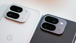 Pixel 9 Pro Fold Porcelain and Obsidian camera modules