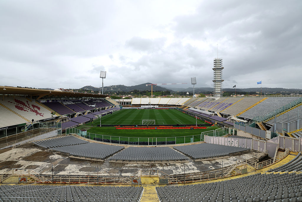 FLORENCE, ITALY - APRIL 17: General view inside the stadium prior to the UEFA Conference League 2024/25 Quarter Final Second Leg match between ACF Fiorentina and NK Celje at Stadio Artemio Franchi on April 17, 2025 in Florence, Italy. (Photo by Francesco Scaccianoce - UEFA/UEFA via Getty Images)